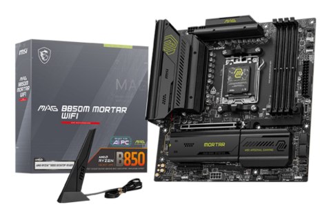 MSI MAG B850M MORTAR WIFI płyta główna AMD B850 Gniazdo AM5 micro ATX MSI MAG B850M MORTAR WIFI płyta główna AMD B850 Gniazdo AM5 micro ATX