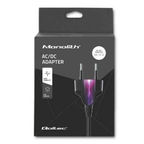 QOLTEC 50796 ZASILACZ DO NOTEBOOKA 60W 12V 5A 5.5X2.1 + POWER CABLE QOLTEC 50796 ZASILACZ DO NOTEBOOKA 60W 12V 5A 5.5X2.1 + POWER CABLE