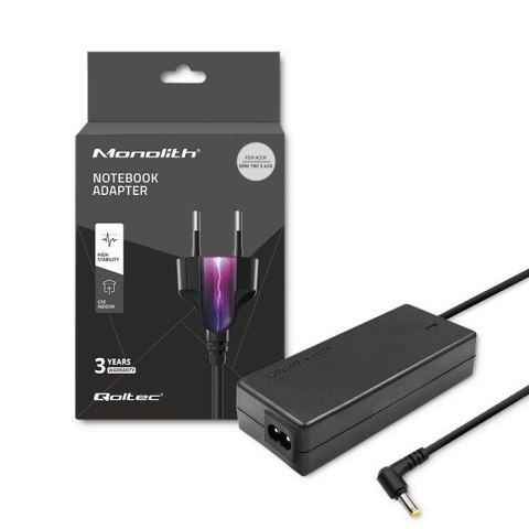 Qoltec 51115 adapter zasilający/ inwentor Wewnętrzna 65 W Czarny