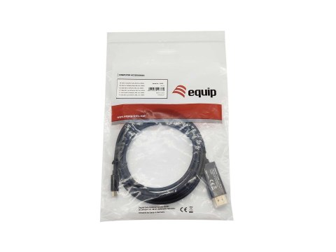 Equip 133428 adapter kablowy 3 m USB Type-C DisplayPort Szary