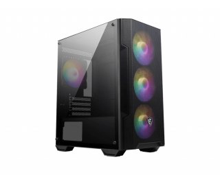 MSI MAG FORGE M100A zabezpieczenia & uchwyty komputerów Micro Tower Czarny, Przezroczysty