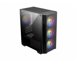 MSI MAG FORGE M100A zabezpieczenia & uchwyty komputerów Micro Tower Czarny, Przezroczysty