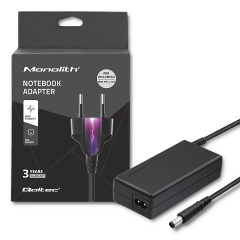 Qoltec 50086.90W Zasilacz do HP Compaq | 90W | 19V | 4.74A | 7.4*5.0+pin | +kabel zasilający Qoltec 50086.90W Zasilacz do HP Compaq | 90W | 19V | 4.74A | 7.4*5.0+pin | +kabel zasilający