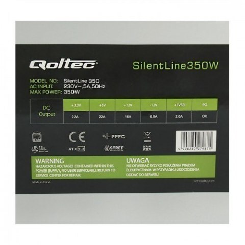 Qoltec ATX 350W BULK moduł zasilaczy 20+4 pin ATX Szary Qoltec ATX 350W BULK moduł zasilaczy 20+4 pin ATX Szary