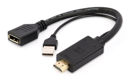 I/O ADAPTER HDMI TO DP/BLACK A-HDMIM-DPF-01 GEMBIRD I/O ADAPTER HDMI TO DP/BLACK A-HDMIM-DPF-01 GEMBIRD