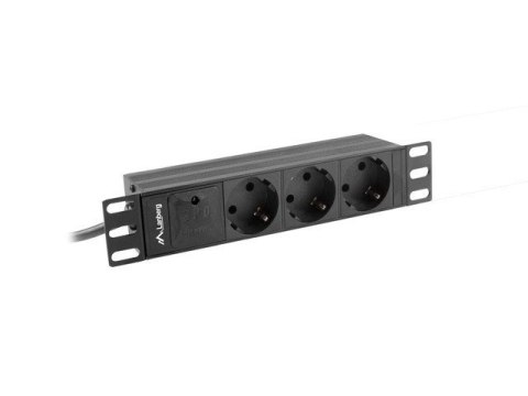 LANBERG LISTWA ZASILAJĄCA RACK 10" (1U, 10A, 3X SHUKO)