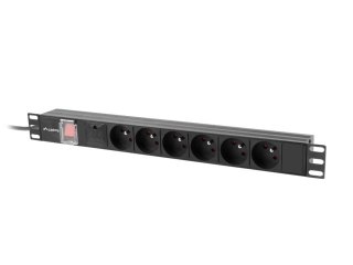 LISTWA ZASILAJĄCA RACK PDU 19" LANBERG 1U 10A 6X 230V PL 2M CZARNA C14