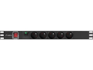 LISTWA ZASILAJĄCA RACK PDU 19" LANBERG 1U 16A 5X 230V PL 2M CZARNA C14