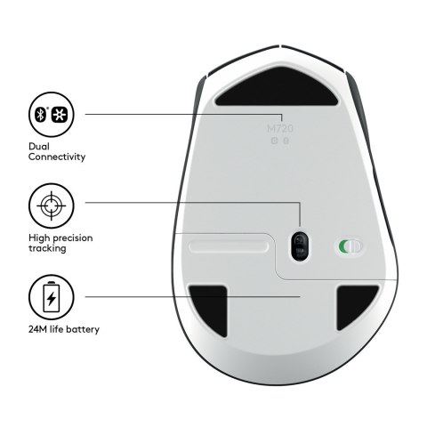 Myszka Logitech M720 Po prawej stronie RF Wireless + Bluetooth Optyczny 1000 DPI
