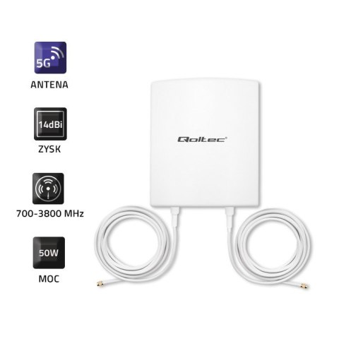 QOLTEC ANTENA 5G | 14DBI | ZEWNĘTRZNA QOLTEC ANTENA 5G | 14DBI | ZEWNĘTRZNA