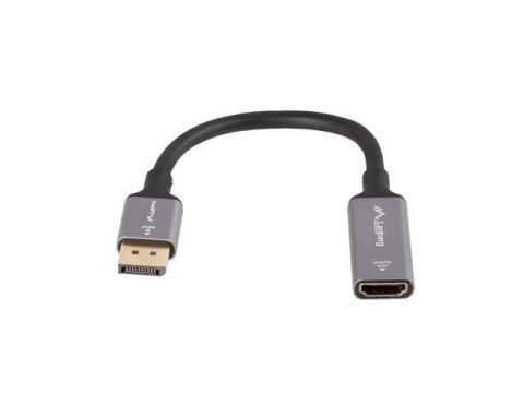 ADAPTER DISPLAYPORT(M)->HDMI(F) 8K NA KABLU 20CM SREBRNY LANBERG ADAPTER DISPLAYPORT(M)->HDMI(F) 8K NA KABLU 20CM SREBRNY LANBERG