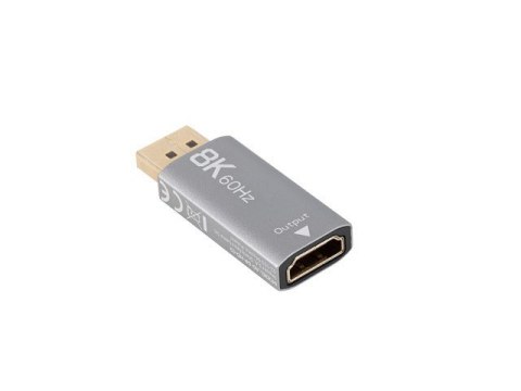 ADAPTER DISPLAYPORT(M)->HDMI(F) 8K SREBRNY LANBERG ADAPTER DISPLAYPORT(M)->HDMI(F) 8K SREBRNY LANBERG