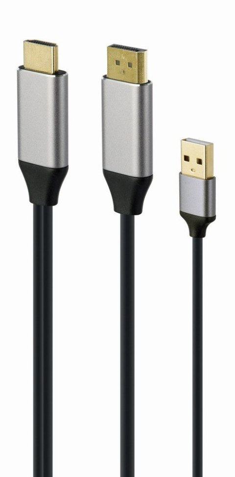 GEMBIRD AKTYWNY KONWERTER SYGNAŁU HDMI 4K NA DISPLAYPORT 2M, CZARNY GEMBIRD AKTYWNY KONWERTER SYGNAŁU HDMI 4K NA DISPLAYPORT 2M, CZARNY