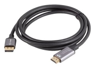 KABEL DISPLAYPORT(M) ->HDMI(M) 1.8M 4K CZARNO-SREBRNY LANBERG