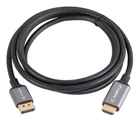 KABEL DISPLAYPORT(M) ->HDMI(M) 1.8M 4K CZARNO-SREBRNY LANBERG KABEL DISPLAYPORT(M) ->HDMI(M) 1.8M 4K CZARNO-SREBRNY LANBERG