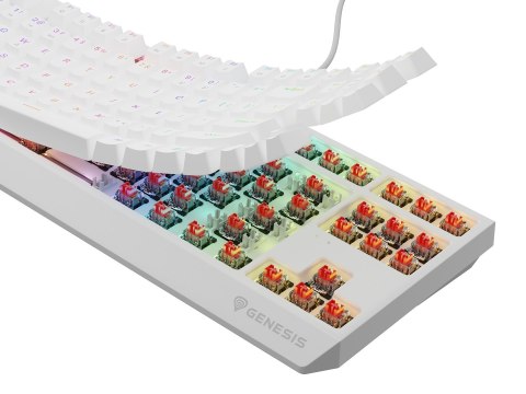 KLAWIATURA DLA GRACZY GENESIS THOR 230 TKL US RGB MECHANICZNA OUTEMU RED BIAŁA HOT SWAP