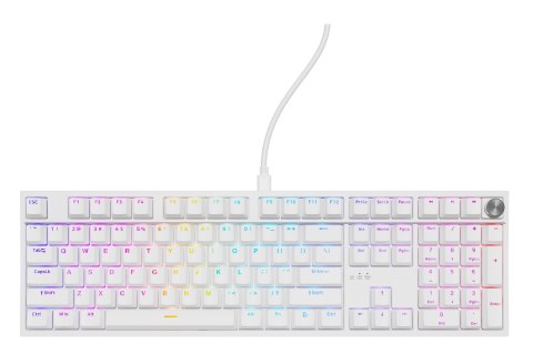 KLAWIATURA DLA GRACZY GENESIS THOR 404 US PODŚWIETLENIE RGB MECHANICZNA BIAŁA GATERON YELLOW PRO