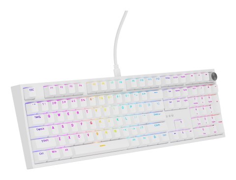 KLAWIATURA DLA GRACZY GENESIS THOR 404 US PODŚWIETLENIE RGB MECHANICZNA BIAŁA OUTEMU PEACH SILENT