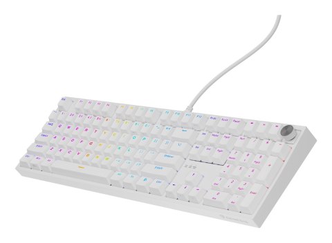 KLAWIATURA DLA GRACZY GENESIS THOR 404 US PODŚWIETLENIE RGB MECHANICZNA BIAŁA OUTEMU PEACH SILENT