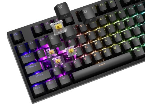 KLAWIATURA DLA GRACZY GENESIS THOR 404 US PODŚWIETLENIE RGB MECHANICZNA CZARNA GATERON YELLOW PRO