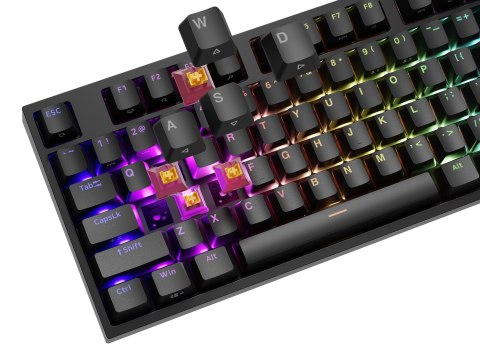KLAWIATURA DLA GRACZY GENESIS THOR 404 US PODŚWIETLENIE RGB MECHANICZNA CZARNA OUTEMU PEACH SILENT
