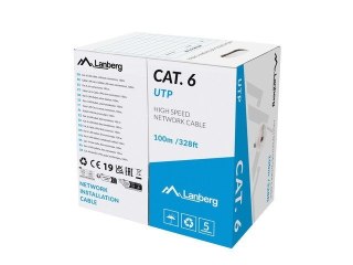 Lanberg LCU6-11CU-0100-S kabel sieciowy Szary 100 m Cat6 U/UTP (UTP)