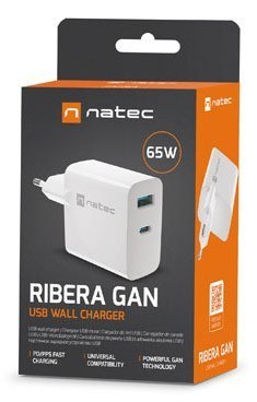 NATEC ŁADOWARKA RIBERA GAN 1X USB-A + 1X USB-C 45W BIAŁA NATEC ŁADOWARKA RIBERA GAN 1X USB-A + 1X USB-C 45W BIAŁA