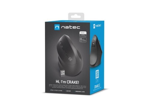 NATEC MYSZ WERTYKALNA CRAKE 2 BEZPRZEWODOWA CZARNA NATEC MYSZ WERTYKALNA CRAKE 2 BEZPRZEWODOWA CZARNA