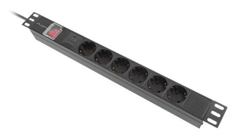 LISTWA ZASILAJĄCA RACK PDU 19" LANBERG 1U 10A 6X SCHUKO 2M CZARNA C14 LISTWA ZASILAJĄCA RACK PDU 19" LANBERG 1U 10A 6X SCHUKO 2M CZARNA C14