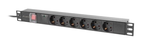 LISTWA ZASILAJĄCA RACK PDU 19" LANBERG 1U 10A 6X SCHUKO 2M CZARNA C14 LISTWA ZASILAJĄCA RACK PDU 19" LANBERG 1U 10A 6X SCHUKO 2M CZARNA C14
