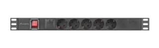 LISTWA ZASILAJĄCA RACK PDU 19" LANBERG 1U 16A 5X 230V SCHUKO 2M CZARNA