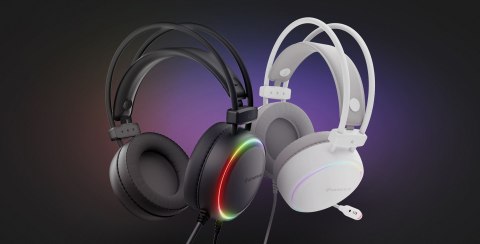 SŁUCHAWKI NAUSZNE GENESIS NEON 613 G2 RGB Z MIKROFONEM PODŚWIETLENIE CZARNE