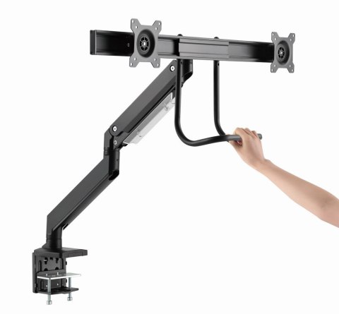 Gembird MA-DA2-04 Regulowane biurkowe ramię na 2 monitory, 17"-32", do 8 kg