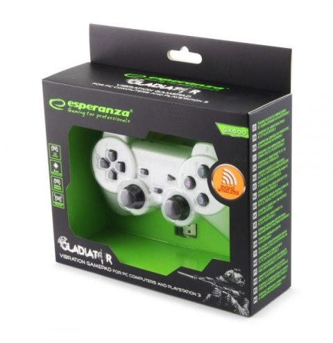 Gamepad bezprzewodowy Esperanza GLADIATOR EGG108W (PC, PS3; kolor biały) (WYPRZEDAŻ) Gamepad bezprzewodowy Esperanza GLADIATOR EGG108W (PC, PS3; kolor biały) (WYPRZEDAŻ)