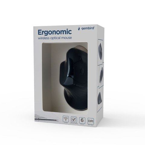 Gembird MUSW-ERGO-03 myszka Dom Po prawej stronie RF Wireless Optyczny 1600 DPI