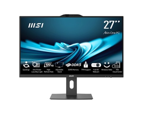 MSI AIO PRO AP272P 14M-881XEU i5-14400 27" IPS LED FHD Non-Touch Anti-Glare 16GB SSD500GB M.2 AX211 WiFi 6E NoOS Black