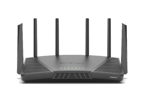 Synology RT6600ax Router WiFi6 1xWAN 3xGbE 1x2.5Gb router bezprzewodowy Tri-band (2.4 GHz/5 GHz/5 GHz) Czarny Synology RT6600ax Router WiFi6 1xWAN 3xGbE 1x2.5Gb router bezprzewodowy Tri-band (2.4 GHz/5 GHz/5 GHz) Czarny
