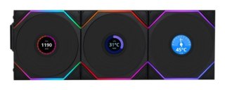 Wentylator Lian Li UNI FAN TL Wireless LCD Lüfter ARGB PWM Reverse Blade 120mm czarny