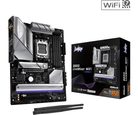 Asrock B850 LiveMixer WiFi AMD B850 Gniazdo AM5 ATX Asrock B850 LiveMixer WiFi AMD B850 Gniazdo AM5 ATX