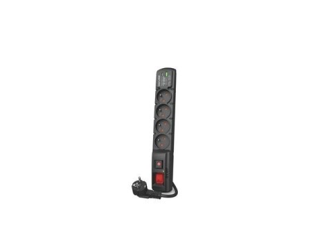 Istwa przeciwprzepięciowa Acar F4 USB A+C (szybka ładowarka) 5m ; czarny