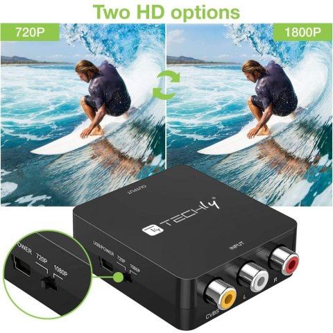 Konwerter AV Composite video i audio 3x RCA na HDMI 1080p