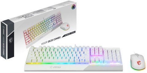 Zestaw klawiatura + mysz MSI VIGOR GK30 COMBO White Zestaw klawiatura + mysz MSI VIGOR GK30 COMBO White