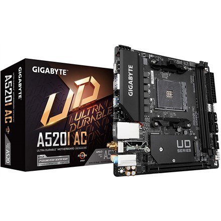 Gigabyte A520I AC płyta główna AMD A520 Socket AM4 mini ITX Gigabyte A520I AC płyta główna AMD A520 Socket AM4 mini ITX