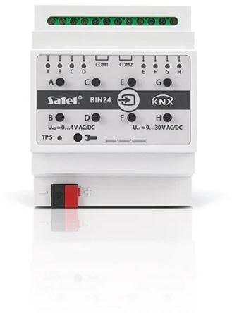 Satel KNX-BIN24 inteligentny dom - sterownik Montaż na szynie DIN 8 kan.