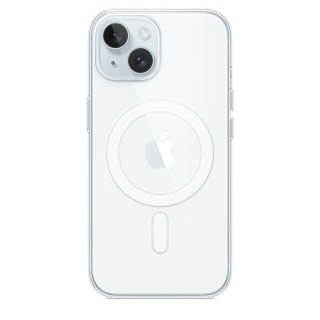 Apple - Obudowa tylna do telefonu komórkowego - Kompatybilna z MagSafe - Poliwęglan - Przezroczysta - do iPhone 15 (MXRK3ZM/A)