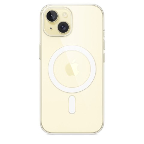 Apple - Obudowa tylna do telefonu komórkowego - Kompatybilna z MagSafe - Poliwęglan - Przezroczysta - do iPhone 15 (MXRK3ZM/A)