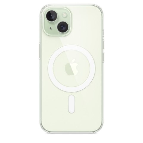 Apple - Obudowa tylna do telefonu komórkowego - Kompatybilna z MagSafe - Poliwęglan - Przezroczysta - do iPhone 15 (MXRK3ZM/A)