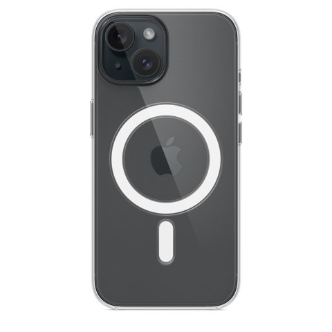 Apple - Obudowa tylna do telefonu komórkowego - Kompatybilna z MagSafe - Poliwęglan - Przezroczysta - do iPhone 15 (MXRK3ZM/A)