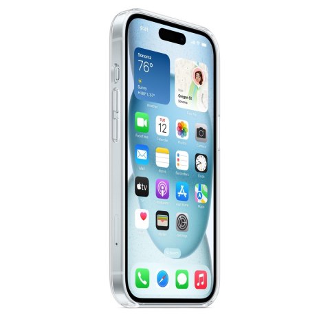 Apple - Obudowa tylna do telefonu komórkowego - Kompatybilna z MagSafe - Poliwęglan - Przezroczysta - do iPhone 15 (MXRK3ZM/A)