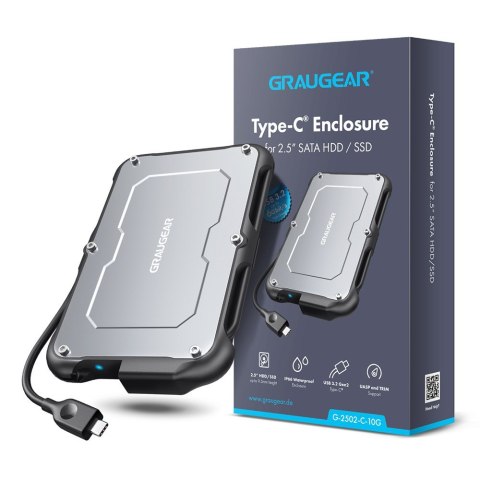 GRAUGEAR G-2502-C-10G obudowa do dysków twardych Obudowa HDD/SSD Czarny, Stal 2.5" GRAUGEAR G-2502-C-10G obudowa do dysków twardych Obudowa HDD/SSD Czarny, Stal 2.5"
